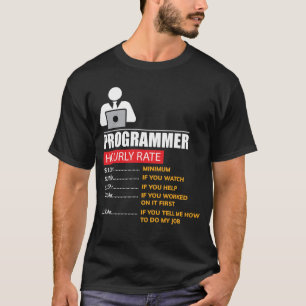 Camiseta Taxa horária do programador - salários engraçados