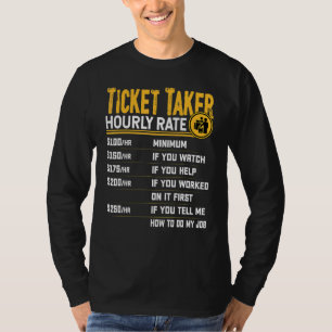 Camiseta Taxa horária do recebedor de bilhetes Coletor de