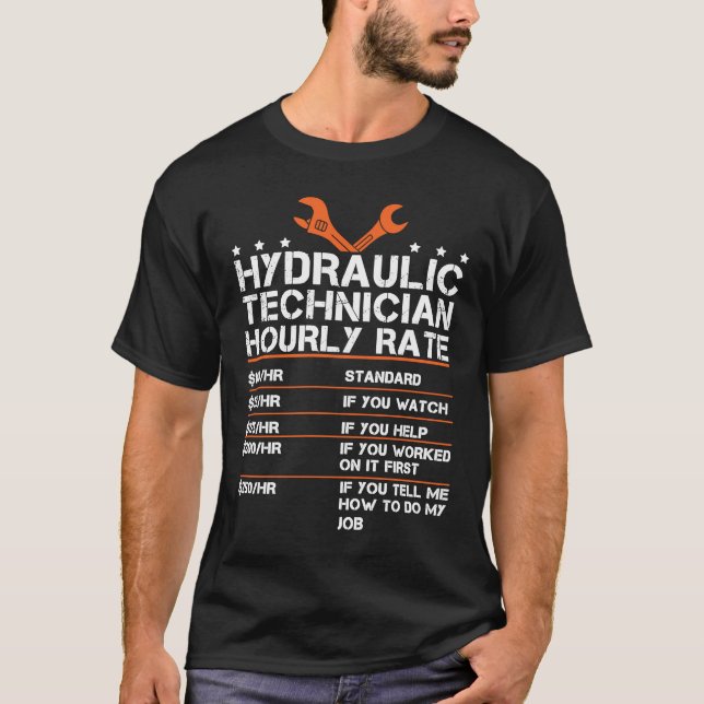 Camiseta Taxa Horária Do Técnico Hidráulico Para Uma Hidráu (Frente)