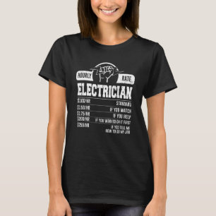 Camiseta Taxa horária eletricista Taxa horária de trabalho