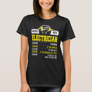 Camiseta Taxa horária eletricista Taxa horária de trabalho