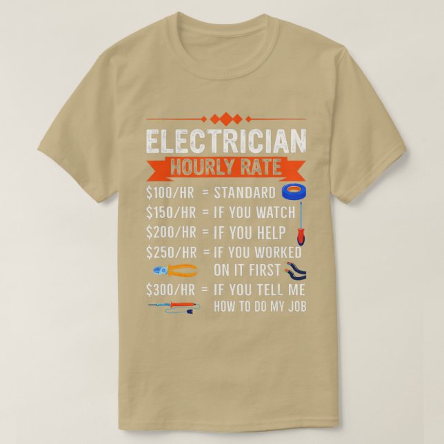 Camiseta Taxa Horária Eletrônica Com Ferramentas Elétricas  (Frente do Design)