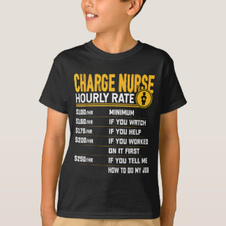 Camiseta Taxa horária engraçada da enfermeira-chefe - Rn Re