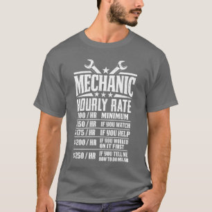 Camiseta Taxa horária engraçada de mecânico Design menino