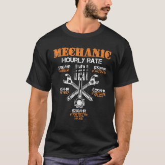 Camiseta Taxa Horária Mecânica Engraçada Gif Taxas de Traba