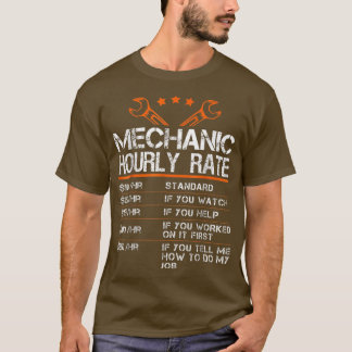 Camiseta Taxa Horária Mecânica Engraçada Taxa Horária GiftL