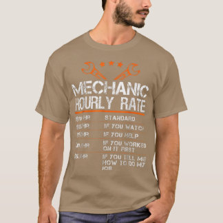 Camiseta Taxa Horária Mecânica Engraçada Taxa Horária GiftL