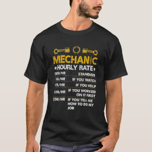 Camiseta Taxa Horária Mecânica Engraçada Taxas Horárias Men