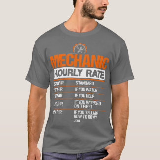 Camiseta Taxa Horária Mecânica Taxas de Trabalho dos Cooper