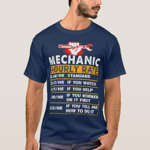 Camiseta Taxa Mínima Mecânica Fungada Taxa Horária Taxa Mão