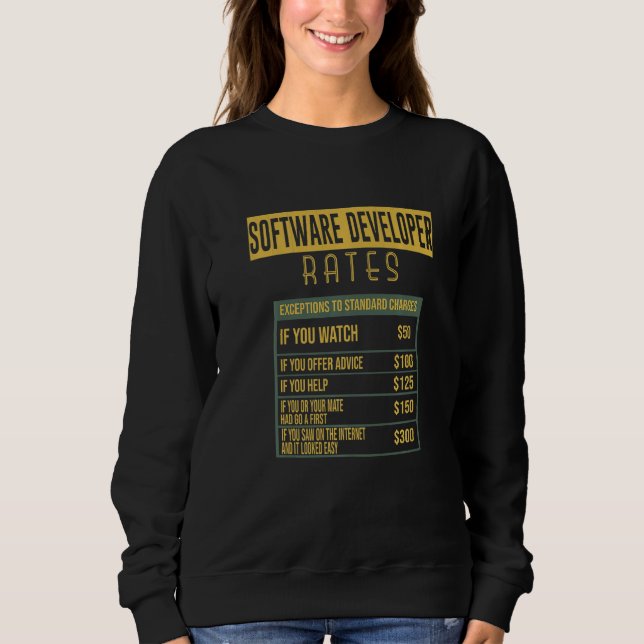Camiseta Taxas de Desenvolvedor de Software Profissão Carre (Frente)
