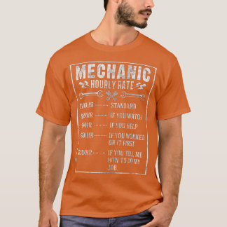 Camiseta Taxas de Mão de Obra Mecânicas Engraçadas Taxa Hor
