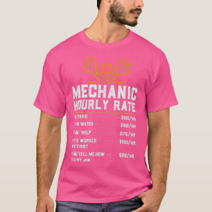 Camiseta Taxas de Trabalho Mecânicas Engraçadas Taxa Horári