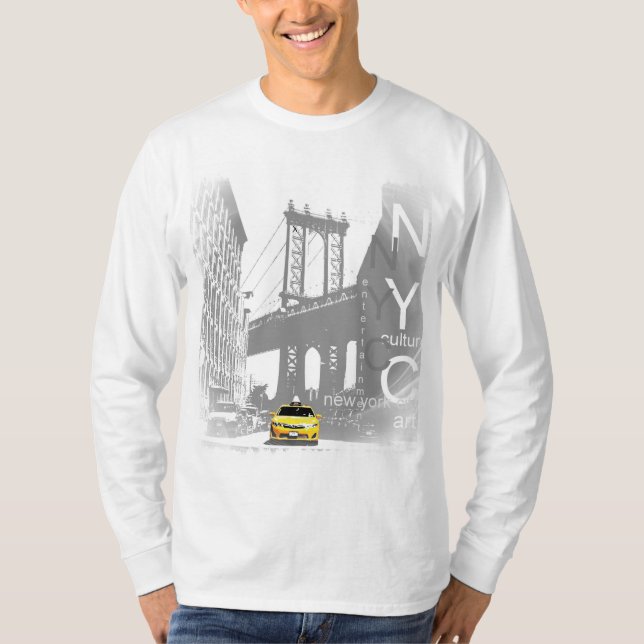 Camiseta Táxi Amarelo Nova Iorque Nyc Moderno Personalizado (Frente)