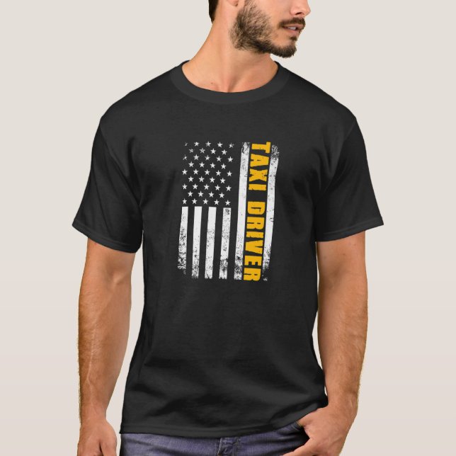 Camiseta Taxi Driver Job Profissão Licença Americana Ta (Frente)