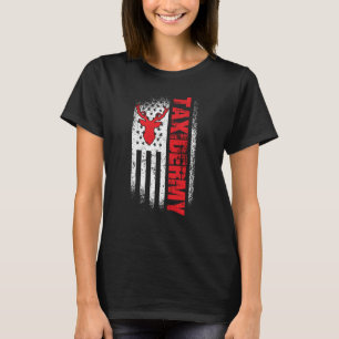 Camiseta Taxidermismo EUA Flag Deer Taxidermy