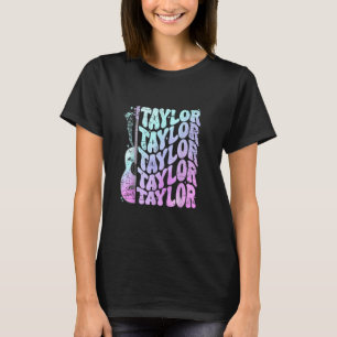 Camiseta Taylor First Name I Love Taylor Girl Groovy anos 8