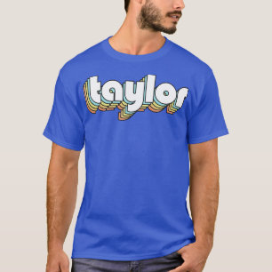 Camiseta Taylor Retro Rainbow Tipografia Estilo Desvanecido