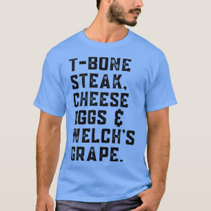 Camiseta TB1 Ovos de Queijo de Bife Welchs Música de Uva Lí
