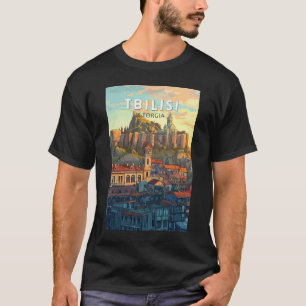 Camiseta Tbilisi Georgia Illustration Viagem Art Vintage