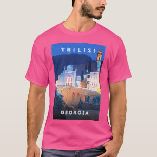 Camiseta Tbilisi Georgia - Poster Viagem Minimalista Retro