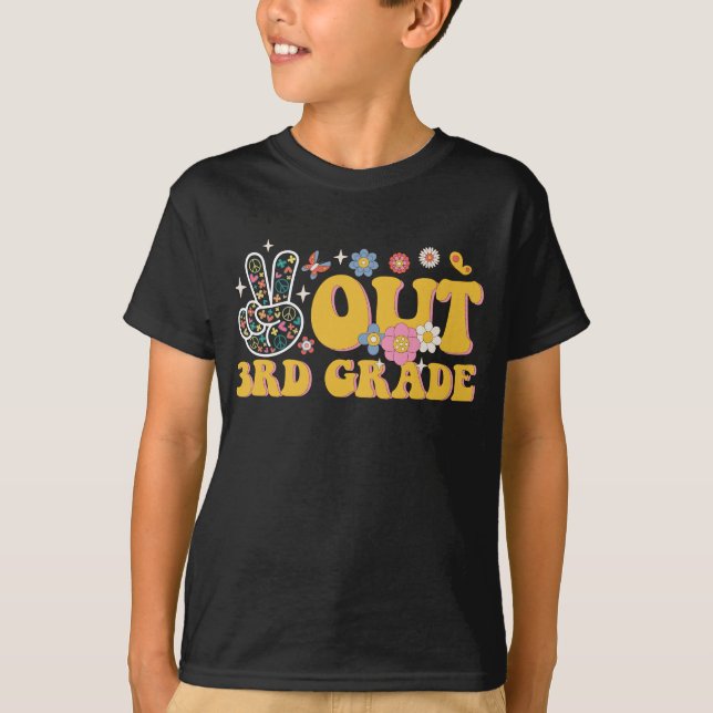 Camiseta Tchau 3ª Série Último Dia de Aula Groovy (Frente)