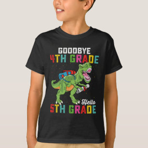 Camiseta Tchau 4º ano Alô 5 Grau T Rex Dinossauro