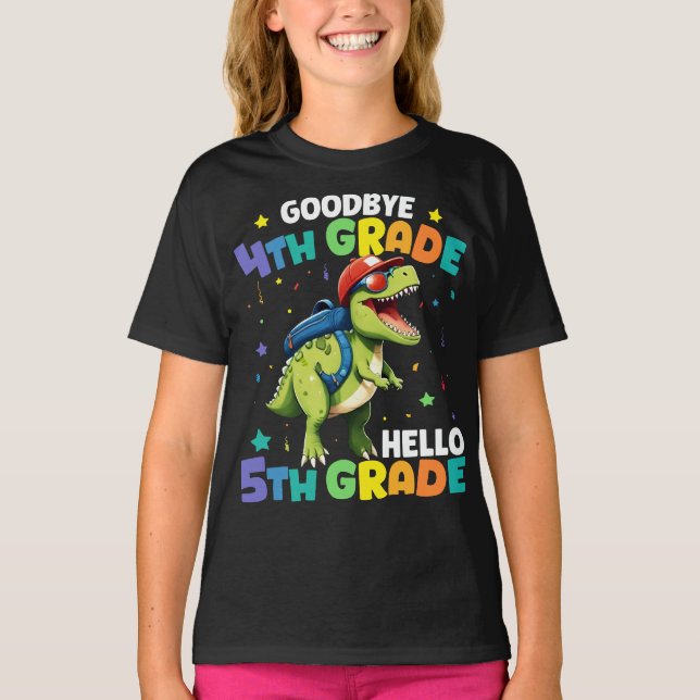 Camiseta Tchau 4º ano T Rex Monster Dinossauro (Frente)