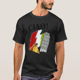 Camiseta Tchau Bandeira Italiana Torre Inclinada De Pisa It