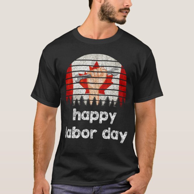 Camiseta Tchau de Grunge do Dia do Trabalho Canadense (Frente)