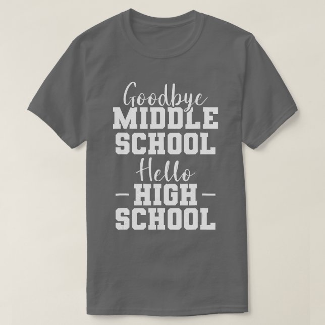 Camiseta Tchau Escola Média Alô Segundo grau Elementar (Frente do Design)