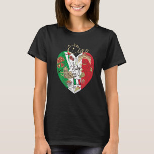 Camiseta Tchau Itália Itália Fofo Bandeira Gráfica Coração