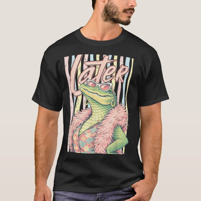 Camiseta Tchau Jacaré Relaxe Crocodilo Piada Engraçada Sarc (Frente)