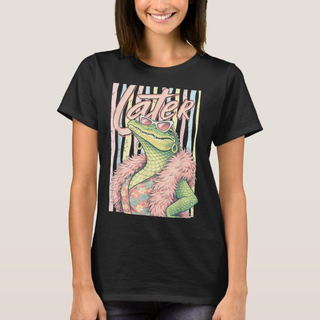Camiseta Tchau Jacaré Relaxe Crocodilo Piada Engraçada Sarc (Frente)
