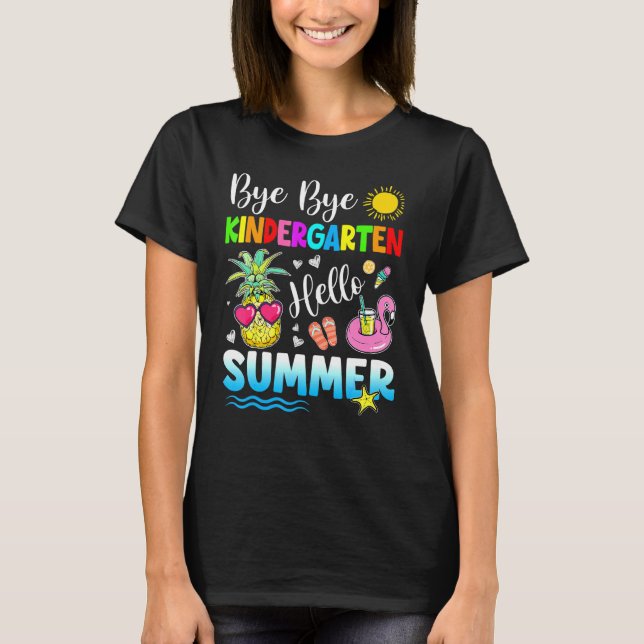 Camiseta Tchau Jardim de Infância Alô Festa de Verão No Dia (Frente)