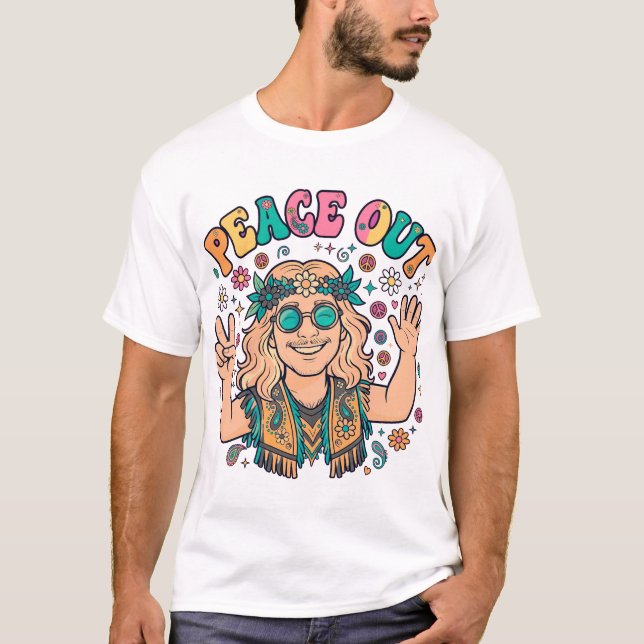Camiseta Tchau Paz Hippie (Frente)