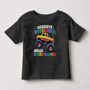 Camiseta Tchau Pré-Escolar Monstro Formatação de Caminhões