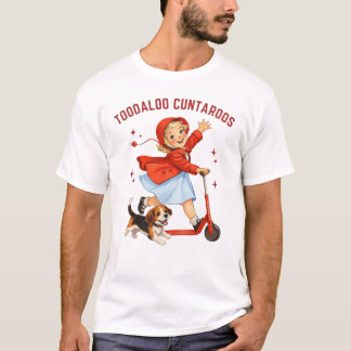 Camiseta Tchau Tchau Cuntaroos Garota da Lambreta Retro com