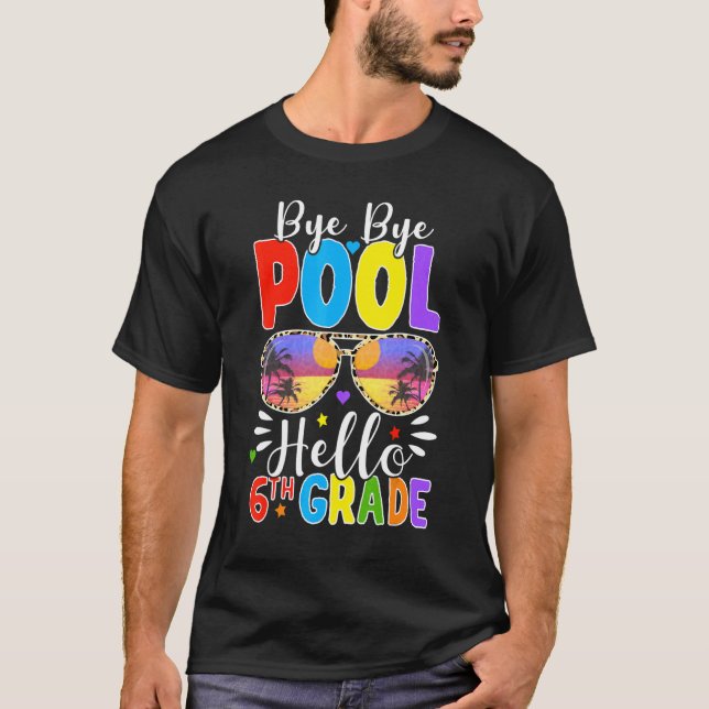 Camiseta Tchau Tchau Piscina Olá 6º Ano Volta às Aulas Leop (Frente)