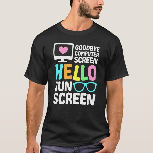 Camiseta Tchau Tela De Computador Olá Protetor Solar Te Vir (Frente)