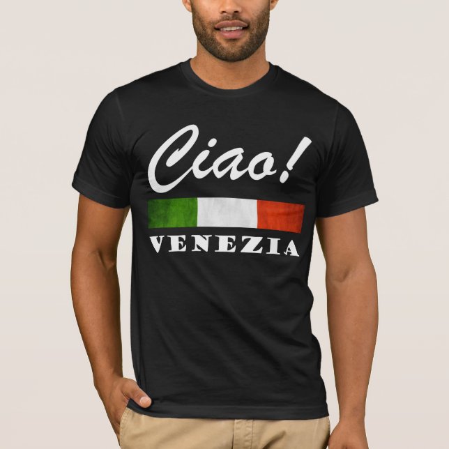 Camiseta Tchau! Venezia Tricolore Bandeira Italiana Veneza  (Frente)