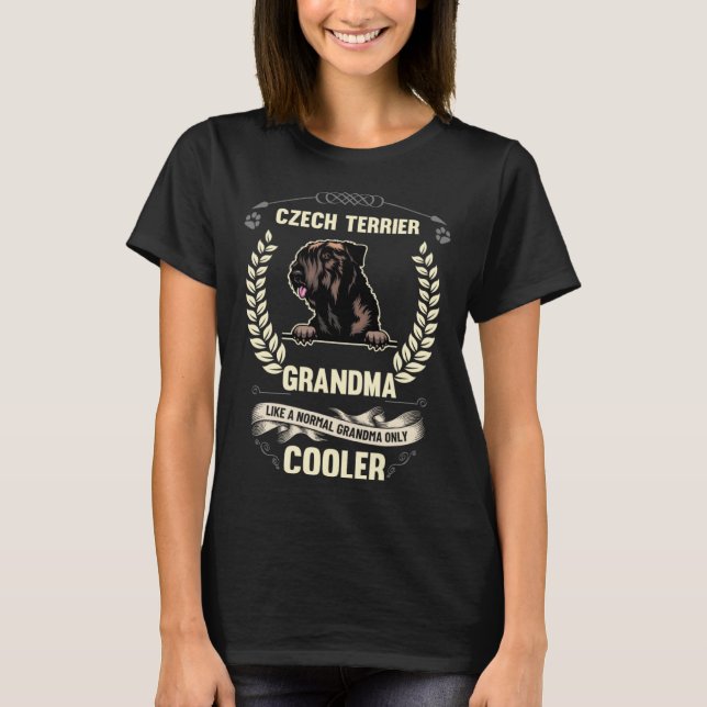 Camiseta Tcheco Terrier Avó Como Uma Avó Normal Apenas C (Frente)