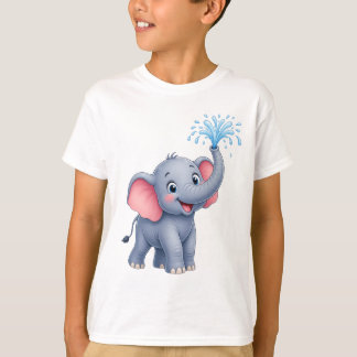 Camiseta Tchibum! Pequeno Elefante Diversão na Água