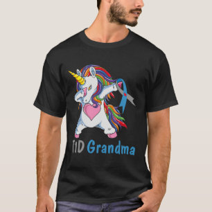 Camiseta Td1 Vovó Que Dabbing Unicorn Tipo 1 Diabetes Aware