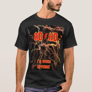 Camiseta TDAH Engraçada Estilo Heavy Metal AC/DC