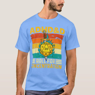 Camiseta TDAH Rolar para Concentração Jogos de RPG de mesa 