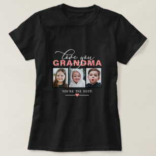 Camiseta Te Amo Avó/Nana/Outro Texto Personalizado De Foto 