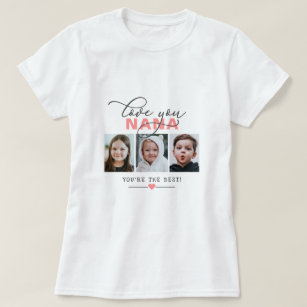 Camiseta Te Amo Avó/Nana/Outro Texto Personalizado De Foto 