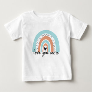 Camiseta Te Amo Mais Arco-Íris Coração Azul Peach