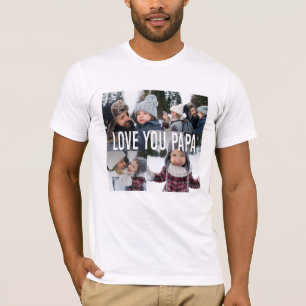Camiseta Te Amo, Papa Foto Colagem